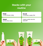 Alite skincare products with usage instructions on a green background