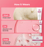 Product packaging with text on how it wears