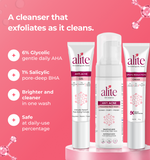 Alite skincare products with product features listed