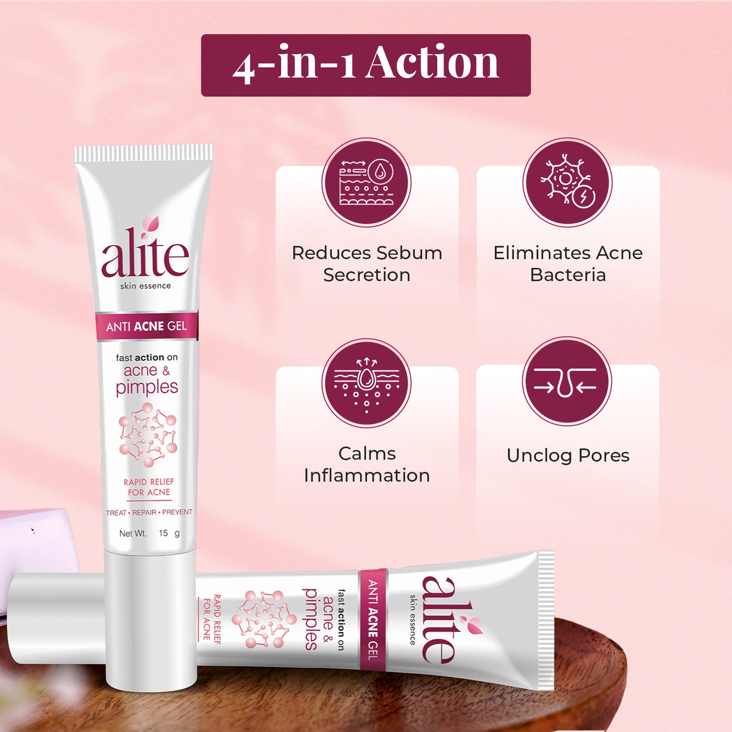 Combo Of Alite Foaming Facewash 60ml, Anti Acne Facewash Charcoal 70g, anti acne Gel 15g and Spot Reduction Cream 15g