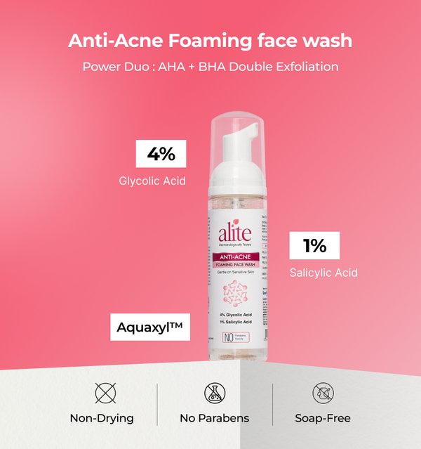 Alite Foaming Face Wash - 60ml | Clears Acne, Controls Oil, Doesn't Strip Your Skin