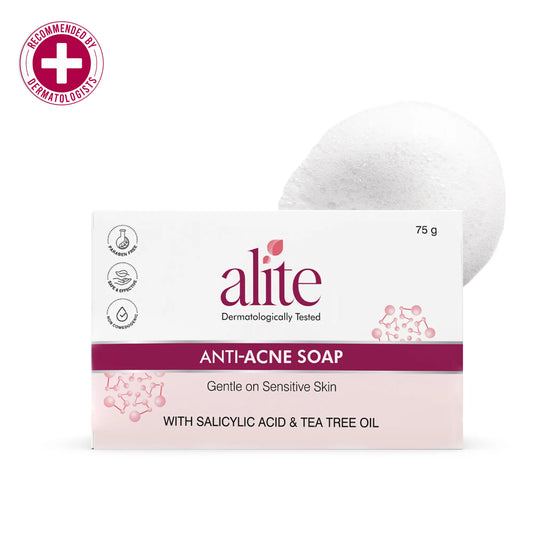 Alite Anti Acne Soap – Clears Body Acne, Fades Acne Marks & Removes Dead Skin | Tea Tree Oil & Vitamin E | Pack of 5