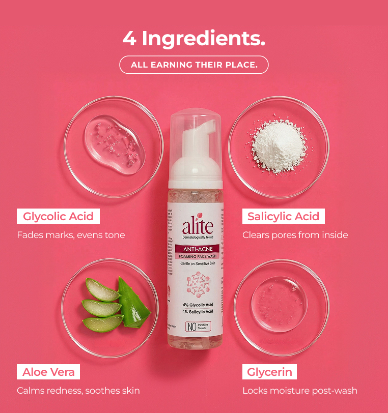 Alite face wash with ingredients 