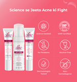 Alite anti acne skincare products with certification icons 
