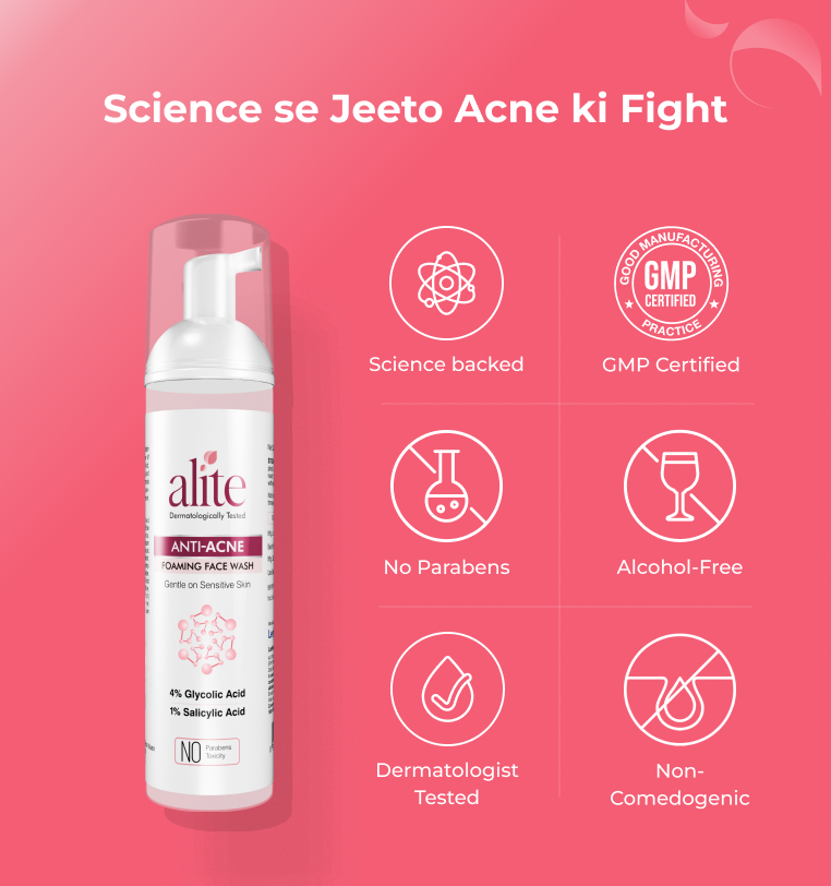White bottle with alite branding with product features listed