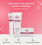Alite anti acne skincare products  with product names and features listed