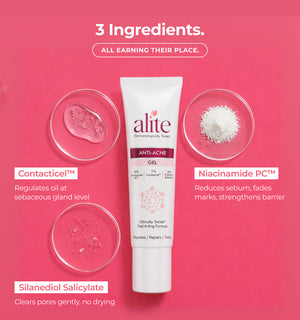 Alite anti acne gel tube with ingredients 