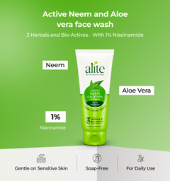 Alite Neem and Aloe Vera Face Wash 70g - Niacinamide + Herbal Actives for Clear Gentle Daily Care