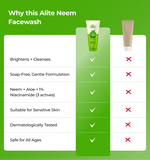 Alite Neem Facewash comparison chart 