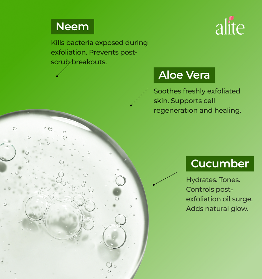 Product packaging with neem aloevera and cucumber 