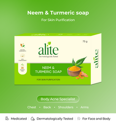 Alite Neem & Turmeric Soap 75gm - Daily Antiseptic Bathing Soap - Paraben-Free