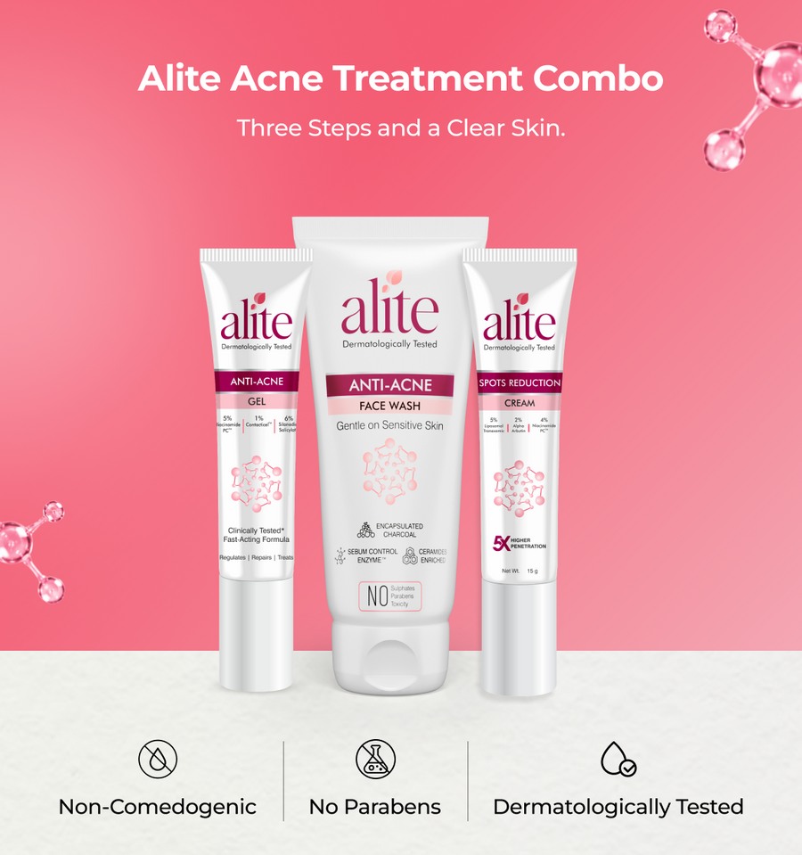 Alite acne treatment combo with three skincare products 