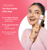 Woman holding a skincare product