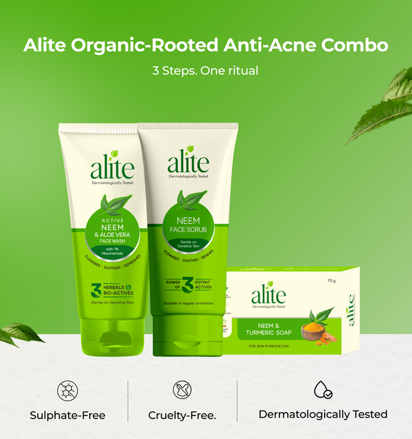 Alite organic rooted anti acne combo with three products 