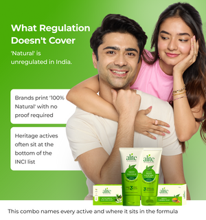 Advertisement featuring a man and woman with alite products