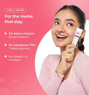 Woman holding a skincare product 