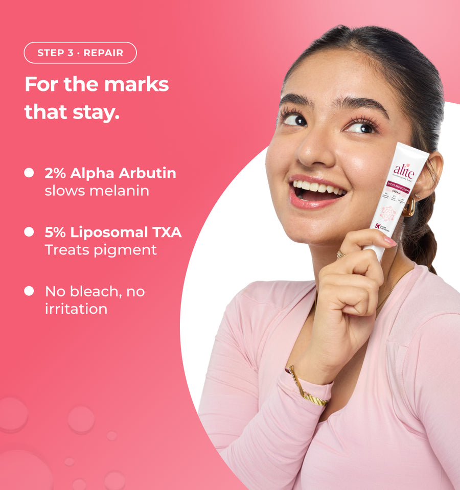Woman holding a skincare product 