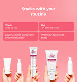 Alite skincare products with usage instructions on a pink background