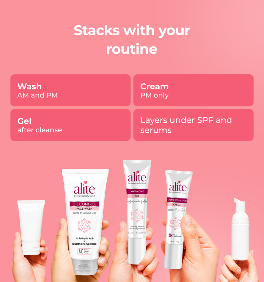 Alite skincare products with usage instructions 