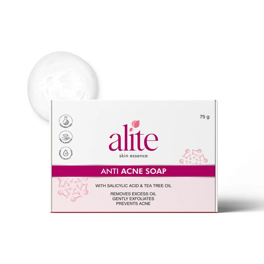Alite Anti Acne Soap – Clears Body Acne, Fades Acne Marks & Removes Dead Skin | Tea Tree Oil & Vitamin E | Pack of 5