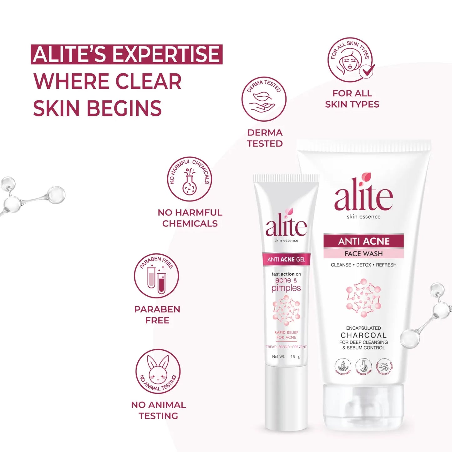 Acne-Free Glowing Combo Prevent Acne, Pimples & Control Oily Skin | Treats, Repairs, Prevents Acne