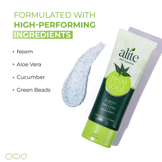 Alite Neem Glow Scrub 140gm | Radiant & Bright Skin | Complexion Boost Formula