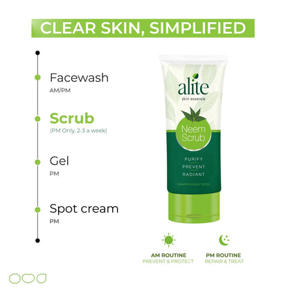 Alite Neem Glow Scrub 140gm | Radiant & Bright Skin | Complexion Boost Formula