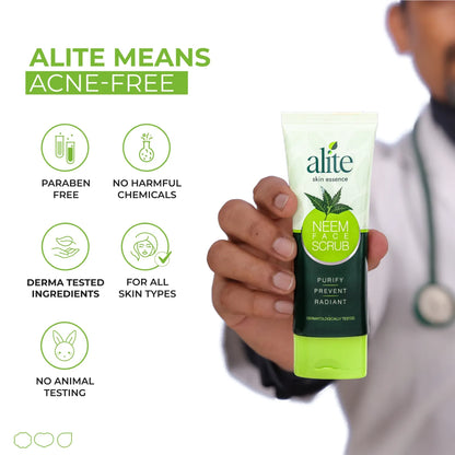 Alite Neem Glow Scrub 140gm | Radiant & Bright Skin | Complexion Boost Formula