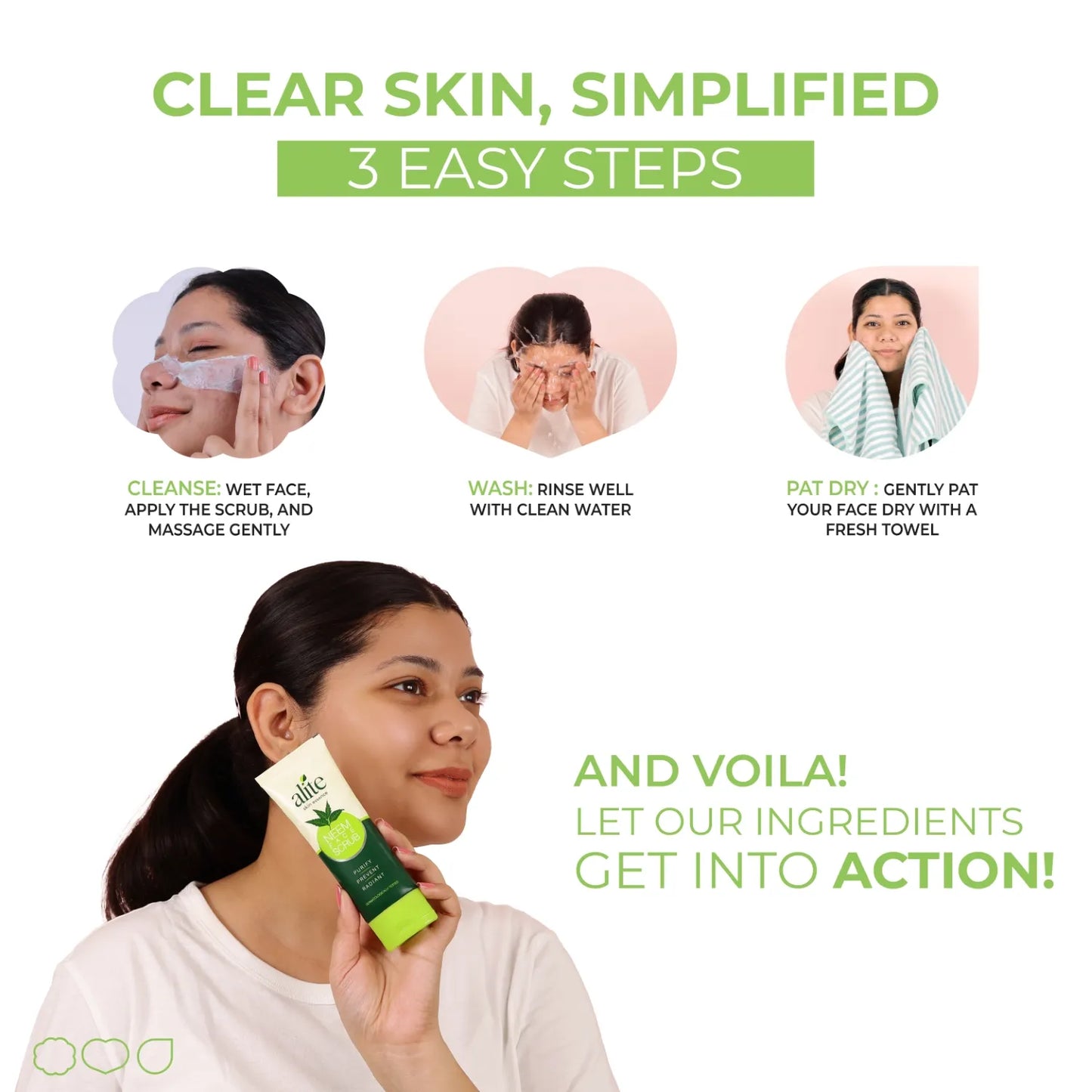 Alite Neem Glow Scrub 140gm | Radiant & Bright Skin | Complexion Boost Formula