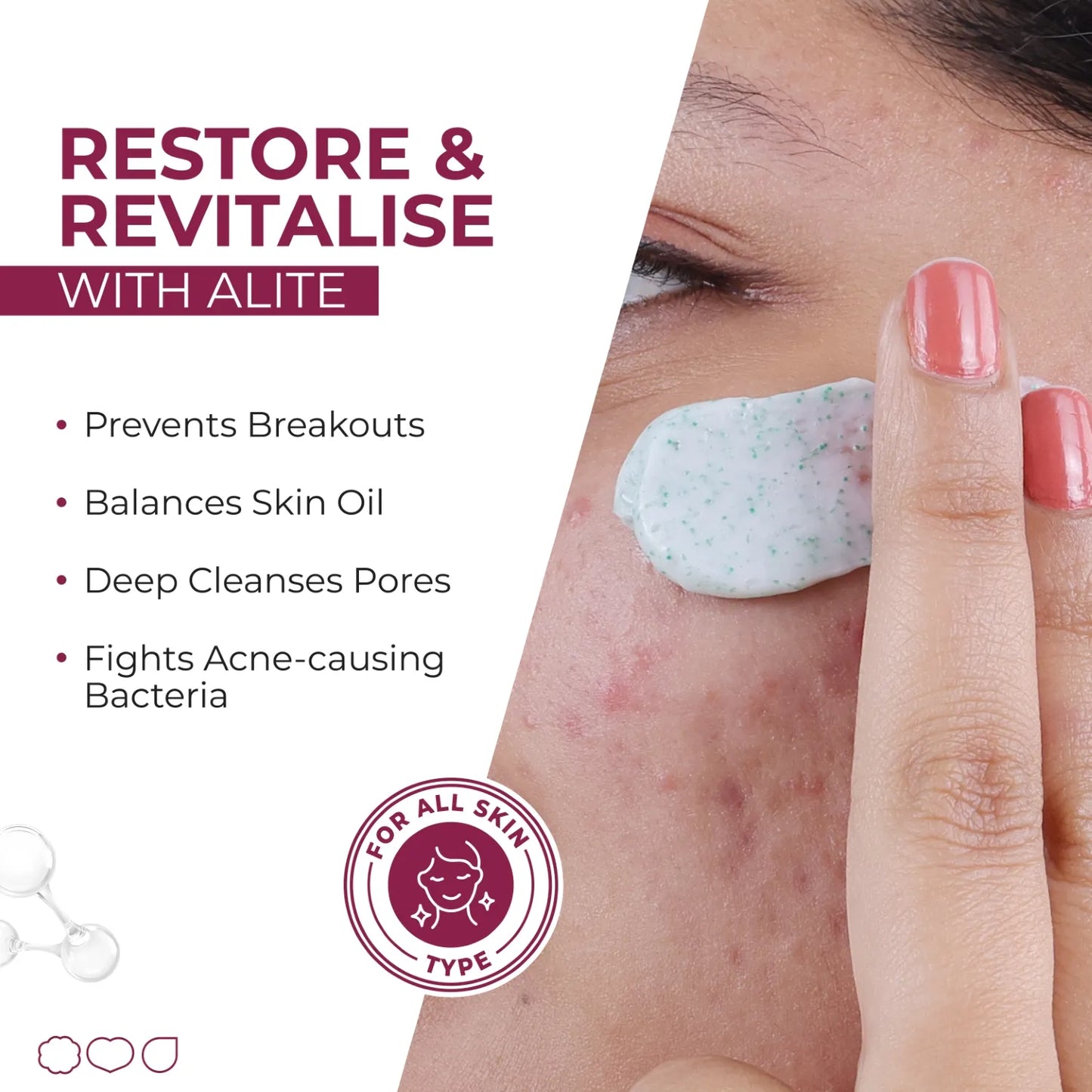 Alite Oil Control Face Wash 140g, For Oily & Acne-Prone Skin, Detan and Oil Control