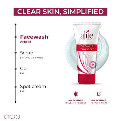 Alite Oil Control Face Wash 140g, For Oily & Acne-Prone Skin, Detan and Oil Control