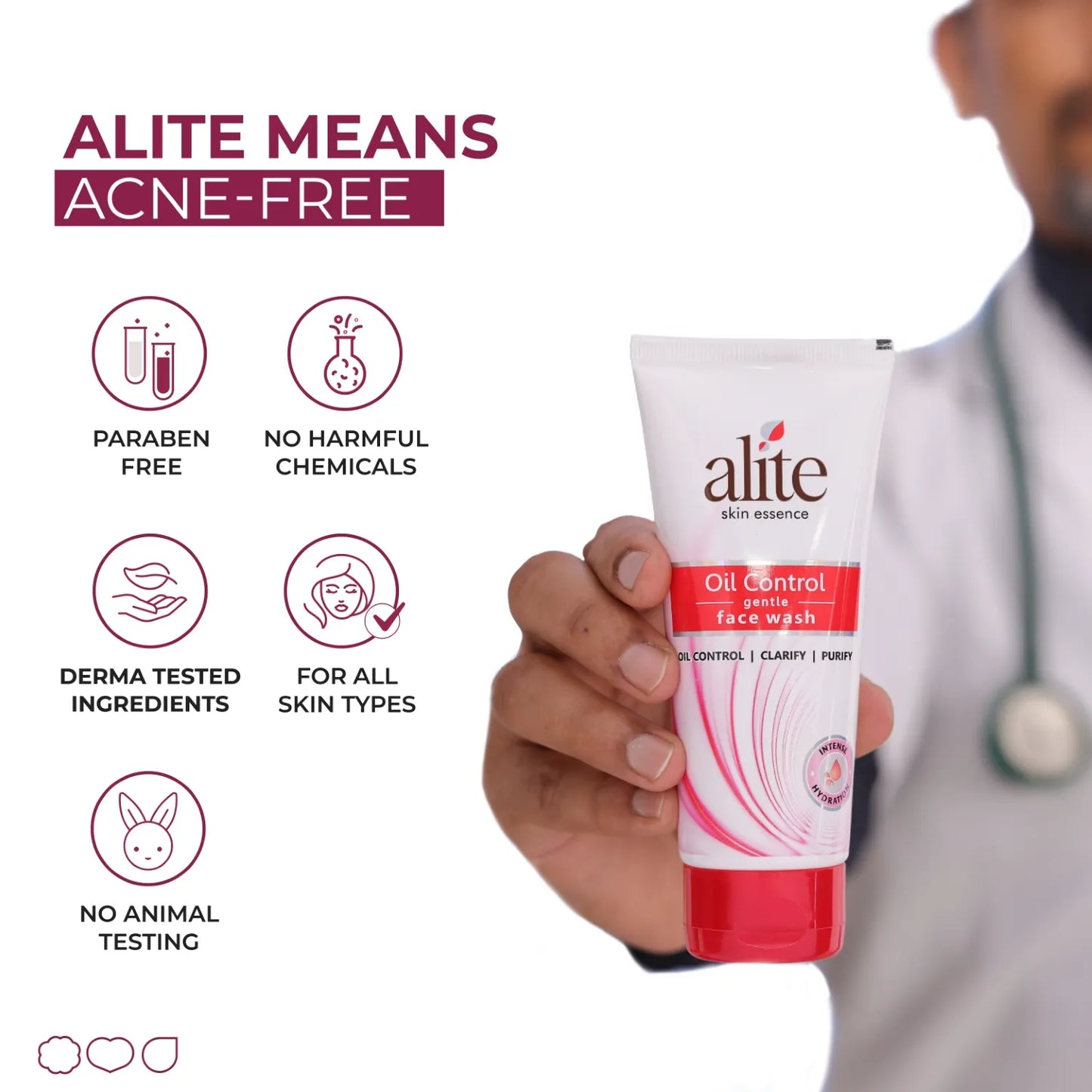 Alite Oil Control Face Wash 140g, For Oily & Acne-Prone Skin, Detan and Oil Control
