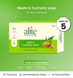 Neem & Turmeric Soap - Daily Antiseptic & Paraben-Free | Pack of 5