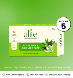 Neem & Aloe Vera Bathing Soap – Natural, Antiseptic & Paraben-Free | Pack of 5