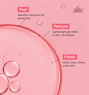 Product advertisement for alite with text on feel texture and finish 