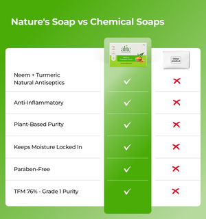 Comparison chart of natures soap vs chemical soaps 