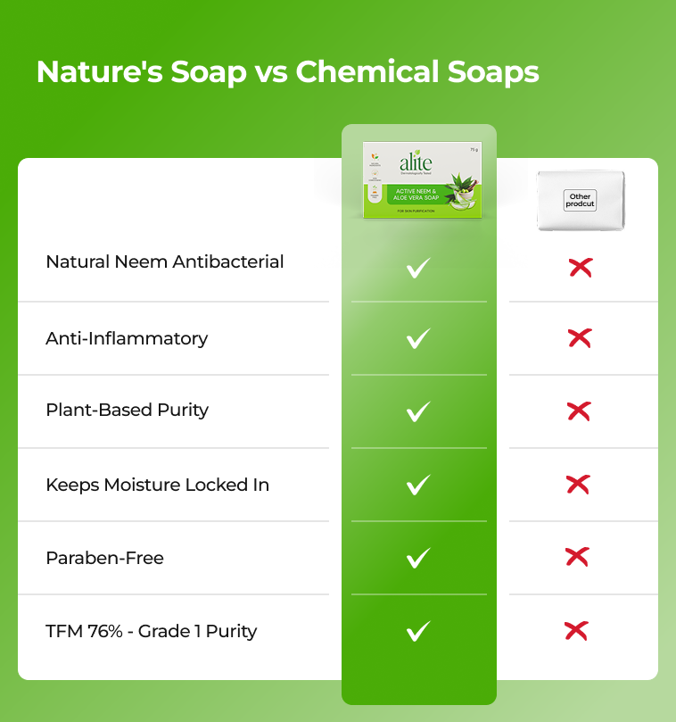 Comparison between natures soap and chemical soaps 